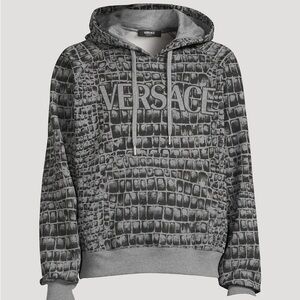 Versace
Coccodrillo-print cotton hoodie